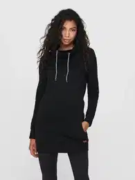 Sweatshirt ONLBETTE L/S LONG HIGH NECK SWT Gr. L (40), schwarz (black) Damen Sweatshirts