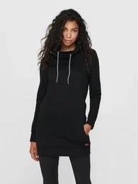 Sweatshirt ONLBETTE L/S LONG HIGH NECK SWT Gr. XL (42), schwarz (black) Damen Sweatshirts
