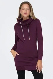 Sweatshirt ONLBETTE L/S LONG HIGH NECK SWT Gr. XS (34), lila (italian plum) Damen Sweatshirts