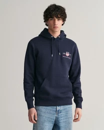 Hoodie REG MEDIUM ARCHIVE SHIELD HOODIE , Herren, Gr. XXL, blau (evening blau), Sweatware, Obermaterial: 78% Baumwolle, 22% Polyester, casual, regular fit, Langarm, Sweatshirts