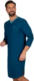 Pyjama Herren-Nachthemd aus Biobaumwolle (kbA) , Herren, Gr. XXL, blau (saphir, c2c), 100% Baumwolle (Bio-Baumwolle kbA), Basic, Homewear-Sets