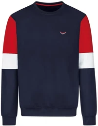 Sweatshirt Sweatshirt mit kontrastfarbigen Elementen , Herren, Gr. XXXL, blau (navy), 70% Baumwolle, 30% Polyester, sportlich, Sweatshirts