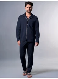 Schlafanzug Gr. XL, blau (navy) Herren Homewear-Sets