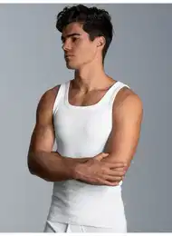Achselhemd Unterhemd Doppelripp im Doppelpack , Herren, Gr. 6, Normalgren, wei, 100% Baumwolle, basic, rmellos, Unterhemden