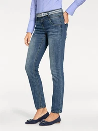 Bequeme Jeans Gr. 20, Kurzgren, blau (bleached) Damen Jeans Skinny-Jeans
