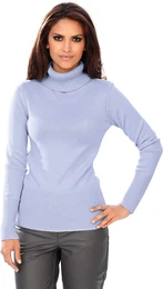 Rollkragenpullover Rollkragen-Pullover Gr. 38, blau (hellblau) Damen Pullover