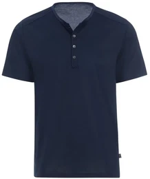 T-Shirt T-Shirt mit Knopfleiste DELUXE Baumwolle , Herren, Gr. 4XL, blau (navy), 100% Baumwolle, klassisch, Kurzarm, Shirts