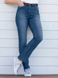 5-Pocket-Jeans CASUAL LOOKS Gr. 48, Normalgren, blau (blue, stone, washed) Damen Jeans