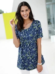 Tunikashirt INSPIRATIONEN Shirt Gr. 44, blau (marine, bedruckt) Damen Shirts