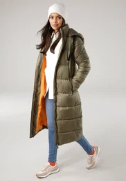 Steppmantel Gr. 36, grn (khaki) Damen Mntel mit abnehmbaren rmeln