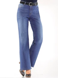 Bequeme Jeans INSPIRATIONEN Gr. 38, Normalgren, blau (blue, stone, washed) Damen Jeans
