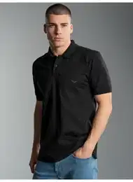 Poloshirt Polohemd mit Brusttasche , Herren, Gr. XL, schwarz, 100% Baumwolle, Basic, Kurzarm, Shirts