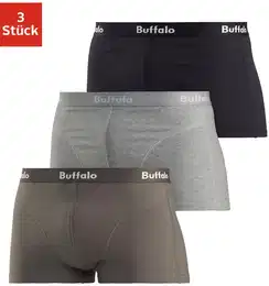 Hipster , Herren, Gr. 7 (XL), grn (olivgrn, grau, meliert, schwarz), Jersey, Obermaterial: 95% Baumwolle, 5% Elasthan, Unterhosen, knapp sitzende Boxershorts aus Baumwollmischung