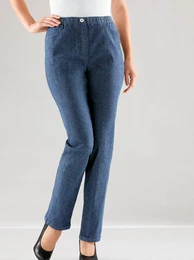 Schlupfjeans CLASSIC BASICS Gr. 46, Normalgren, blau (dark blue) Damen Jeans