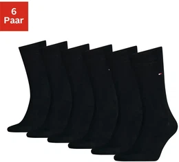 Socken , Herren, Gr. 43-46, schwarz (6x schwarz), Baumwollmischung, Elasthan, Polyacryl, unifarben, elastisch, Socken, mit gekmmter Baumwolle