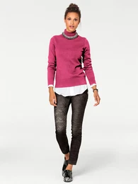 Rollkragenpullover Rollkragen-Pullover Gr. 40, pink Damen Pullover