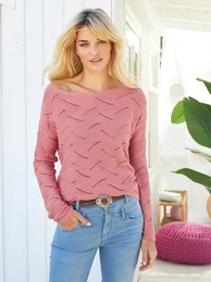 Strickpullover Pullover Gr. 34, rosa (altrosa) Damen Pullover