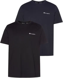 T-Shirt , Herren, Gr. M (48), blau (marine, schwarz), Obermaterial: 100% Baumwolle, sportlich, Basic hftlang, Rundhals, Kurzarm, Shirts