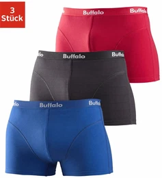 Boxer , Herren, Gr. 4 (S), blau (rot, royalblau, anthrazit), Jersey, Obermaterial: 95% Baumwolle, 5% Elasthan, Unterhosen, mit Overlock-Nhten vorn