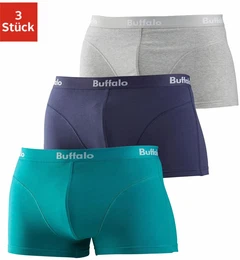 Hipster , Herren, Gr. 7 (XL), blau (navy, trkis, grau, meliert), Jersey, Obermaterial: 95% Baumwolle, 5% Elasthan, Unterhosen, knapp sitzende Boxershorts aus Baumwollmischung