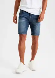 Jeansshorts 5-Pocket Shorts , Herren, Gr. 34, N-Gr, blau (dunkelblau), Jeans, Obermaterial: 98% Baumwolle, 2% Elasthan, casual, regular fit knielang, Jeans, mit normaler Bundhhe, kurze Hose aus elastischer Denim-Qualitt