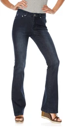 Bootcut-Jeans Gr. 23, Kurzgren, blau (dark denim) Damen Jeans