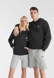 Kapuzensweatjacke GO-TO EMBROIDERED STAR CHEVRON BRUSHED BACK FLEECE ZIP HOODIE , Herren, Gr. XXL, schwarz, angeraute Sweatware, Obermaterial: 80% Baumwolle, 20% Polyester, unifarben, sportlich, ohne Ausschnitt, Langarm Rippbndchen, Sweatjack