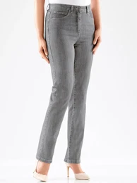 5-Pocket-Jeans CASUAL LOOKS Gr. 21, Kurzgren, grau (grau, denim), Damen, 78% Baumwolle, 20% Polyester, 2% Elasthan, unifarben, Jeans