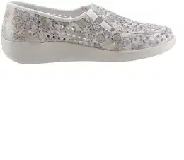 Slipper CLASSIC Gr. 43, wei (wei, geblmt), Damen, Nubukleder, Nubukleder, Schuhe
