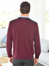 Poloshirt MARCO DONATI Langarm-Shirt Gr. 44/46, rot (bordeaux) Herren Shirts