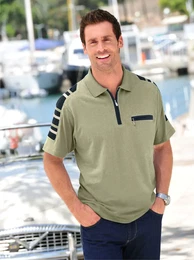 Poloshirt CATAMARAN Kurzarm-Poloshirt Gr. 48/50, grn (pistazie), Herren, 100% Baumwolle, unifarben, Shirts