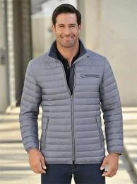 Langjacke MARCO DONATI Gr. 52, grau, Herren, 100% Polyester, unifarben, Jacken