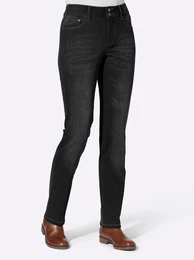 Bequeme Jeans CASUAL LOOKS Gr. 44, Normalgren, schwarz (black, denim) Damen Jeans