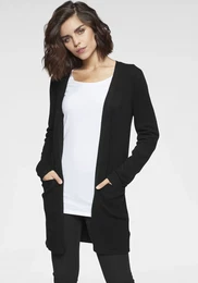 Strickjacke Gr. 40/42, schwarz (schwarz (strickjacke aus nachhaltigem material)) Damen Strickjacken mit Taschen