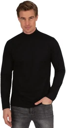 Longsleeve Langarm Shirt mit Stehkragen , Herren, Gr. XXL, schwarz, 100% Baumwolle, Basic, Langarm, Shirts