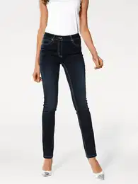 Stretch-Jeans Gr. 17, Kurzgren, blau (dark used) Damen Jeans