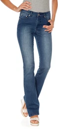Bootcut-Jeans Gr. 34, Normalgren, blau (blue denim) Damen Jeans