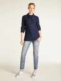 Troyer Troyer Gr. 36/38, blau (marine) Damen Pullover Grobstrickpullover