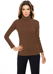 Rollkragenshirt Rollkragen-Shirt Gr. 42, braun Damen Shirts