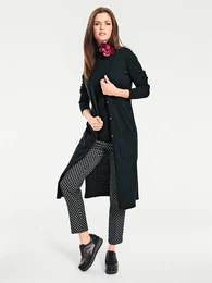 Longstrickjacke Gr. 44, schwarz Damen Strickjacken