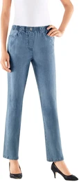 Schlupfjeans CLASSIC BASICS Gr. 46, Normalgren, blau (blau, bleached), Damen, 98% Baumwolle, 2% Elasthan, unifarben, Jeans