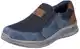 Slipper RIEKER Gr. 40, blau (jeansblau, navy), Herren, Textil, Lederimitat, used, Schuhe, Schlupfschuh, Freizeitschuh mit seitlichen Stretcheinstzen, G-Weite