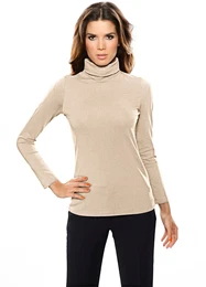 Rollkragenshirt Rollkragen-Shirt Gr. 34, beige (sand) Damen Shirts
