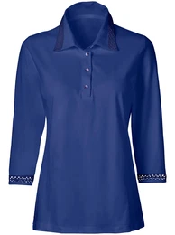 Poloshirt CLASSIC Shirt Gr. 54, blau (royalblau), Damen, 50% Baumwolle, 50% Modal, unifarben, Shirts