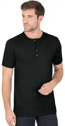 T-Shirt T-Shirt mit Knopfleiste DELUXE Baumwolle , Herren, Gr. XXL, schwarz, 100% Baumwolle, klassisch, Kurzarm, Shirts
