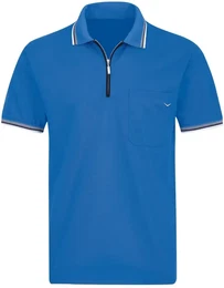 Poloshirt Poloshirt mit Reiverschluss , Herren, Gr. XXL, blau (electric, blau), 100% Baumwolle, Basic, Kurzarm, Shirts