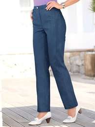 Schlupfjeans CLASSIC BASICS Gr. 245, Extrakurzgren, blau (dark blue) Damen Jeans