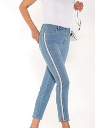 7/8-Jeans CASUAL LOOKS, Damen, Gr. 36, Normalgren, blau (blau, bleached), 79% Baumwolle, 19% Polyester, 2% Elasthan, unifarben, 7/8-Lnge, Jeans