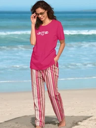 Kurzarmshirt CASUAL LOOKS Shirt Gr. 54, rot (himbeerrot) Damen Shirts