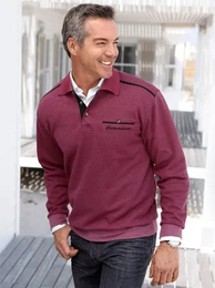 Sweatshirt CATAMARAN Gr. 48/50, rot (bordeaux), Herren, 65% Baumwolle, 35% Polyester, unifarben, Sweatshirts